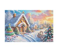 Creative Challenge for Adults with Pine Tree Cabin Forest Wild Nature Rural Countryside 1000 Piece Puzzle Fun And Perfect for Hobby 1000 PCS（75x50cm）