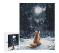 Creative Challenge - Fox Under The Moonlight, 500 PCS, Decorative Jigsaw for Grown-Ups, Year-End Present - to Assemble, Frame And Display