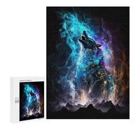 Creative Challenge - Galactic Wolf Howling -2, 500 PCS, Displayable Picture Puzzle, Winter Gift; for Shared Table Time