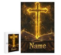 Creative Challenge - Glory Cross Bible Cover, 1000 PCS, Wooden Jigsaw Puzzle for Adults, New Year Puzzle Gift - to Assemble, Frame And Display