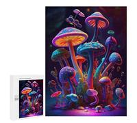 Creative Challenge - Glowing Fantasy Mushrooms, 500 PCS, Wooden Picture Puzzle for Grown-Ups, Gift for Winter Evenings - for Quiet Evenings And Focused Play