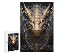 Creative Challenge - Golden Dragon Crest, 1000 PCS, Decorative Jigsaw for Grown-Ups, Family Puzzle Night, for Screen-Free Relaxation at Home