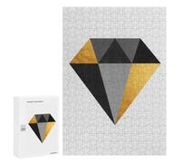 Creative Challenge - Golden Polygon II, 300 PCS, Displayable Picture Puzzle, New Year Party Activity - for A Rewarding Weekend Challenge