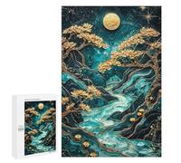 Creative Challenge - Golden Sakura Dreams, 1000 PCS, Decorative Jigsaw for Grown-Ups, Seasonal Home Décor, for Mindful Indoor Entertainment