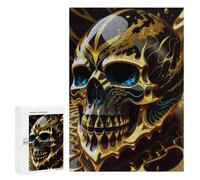 Creative Challenge - Golden Skull, 300 PCS, Decorative Wooden Puzzle, Winter Gift, with A Decorative Finished Picture