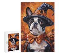 Creative Challenge - Halloween Witch Dog Art Print-1, 1000 PCS, Wooden Brain Teaser for Adults, Mindful Gift for Adults - for Detail-Focused Puzzlers