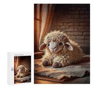 Creative Challenge - Handmade Plush Lamb Toy, 300 PCS, Decorative Wooden Puzzle, Holiday-Season Gift; for Shared Table Time