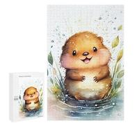 Creative Challenge - Happy Porcupine in Watercolor, 1000 PCS, Challenging Puzzle for Adults, Holiday-Season Gift, for Relaxing Solo Or Group Play