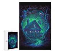 Creative Challenge - Haunted House in The Woods, 1000 PCS, Adult Wooden Jigsaw, Weekend Puzzle Project, for Screen-Free Relaxation at Home