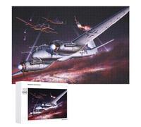 Creative Challenge - Heinkel He219 Night, 1000 PCS, Wooden Art Puzzle, New Year Decoration; for Couples, Friends And Family