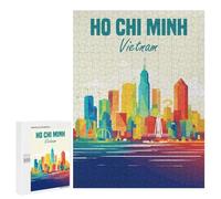 Creative Challenge - Ho Chi Minh Vietnam, 500 PCS, Displayable Picture Puzzle, Year-End Present; for Couples, Friends And Family