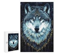 Creative Challenge - In The Darkness Wolf, 1000 PCS, Wooden Art Puzzle, Winter Activity Gift - for Quiet Evenings And Focused Play