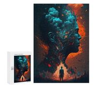Creative Challenge - Inner Fire A Journey Within, 300 PCS, Challenging Puzzle for Adults, Home Décor Activity; for Shared Table Time