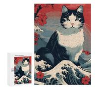 Creative Challenge - Japanese Cat 3, 300 PCS, Wooden Picture Puzzle for Grown-Ups, Creative Indoor Hobby, with A Decorative Finished Picture
