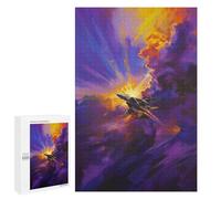 Creative Challenge - Jet Fighter in Action, 1000 PCS, Displayable Picture Puzzle, Family Puzzle Night - to Assemble, Frame And Display