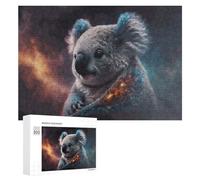 Creative Challenge - Koala in Cosmic Dreamscape, 300 PCS, Displayable Picture Puzzle, New Year Party Activity - for A Rewarding Weekend Challenge