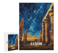 Creative Challenge - Luxor Egypt Ancient Ruins at Night, 500 PCS, Wooden Picture Puzzle for Grown-Ups, New Year Puzzle Gift; for Couples, Friends And Family