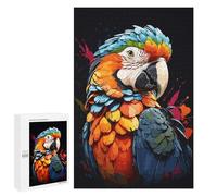 Creative Challenge - Macaw Hyacinth Animals, 1000 PCS, Wooden Jigsaw Puzzle for Adults, Mindful Gift for Adults; for Shared Table Time