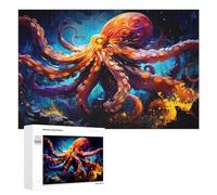 Creative Challenge - Magical Octopus in An Enchanted Ocean, 1000 PCS, Challenging Puzzle for Adults, Holiday-Season Gift, for Relaxing Solo Or Group Play