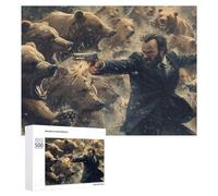 Creative Challenge - Man Fights Off Bears with Gun, 500 PCS, Challenging Puzzle for Adults, New Year Gift, for Screen-Free Relaxation at Home