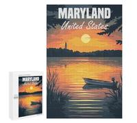 Creative Challenge - Maryland Sunset Landscape, 1000 PCS, Challenging Puzzle for Adults, Gift for Winter Evenings - to Assemble, Frame And Display