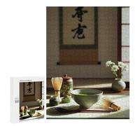 Creative Challenge - Matcha Tea Ceremony Still Life, 500 PCS, Wooden Brain Teaser for Adults, Festive Gift for Adults, for Mindful Indoor Entertainment