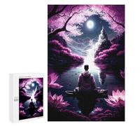 Creative Challenge - Meditating Monk, 1000 PCS, Displayable Picture Puzzle, Housewarming Gift, for Relaxing Solo Or Group Play