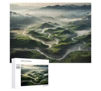 Creative Challenge - Mountain Rice Fields, 500 PCS, Wooden Jigsaw Puzzle for Adults, Gift for Winter Evenings, for Relaxing Solo Or Group Play