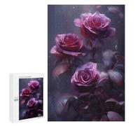Creative Challenge - Mourning Red Roses, 1000 PCS, Wooden Picture Puzzle for Grown-Ups, New Year Puzzle Gift; for Couples, Friends And Family