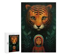 Creative Challenge - My Friend Tiger, 300 PCS, Wooden Art Puzzle, Thoughtful Present - for Detail-Focused Puzzlers