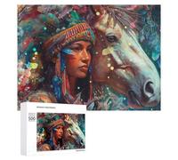 Creative Challenge - Native Spirit A Colorful Journey, 500 PCS, Displayable Picture Puzzle, Winter Gift; for Shared Table Time