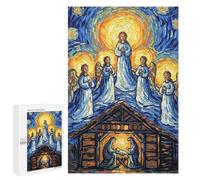 Creative Challenge - Nativity Scene in Style, 1000 PCS, Decorative Wooden Puzzle, Winter Gift, with A Decorative Finished Picture