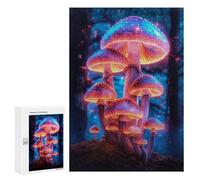 Creative Challenge - Neon Magic Mushrooms, 300 PCS, Decorative Jigsaw for Grown-Ups, Festive Gift for Adults, for Relaxing Solo Or Group Play