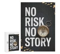 Creative Challenge - No Risk No Story Compass, 300 PCS, Wooden Picture Puzzle for Grown-Ups, Gift for Winter Evenings - for Quiet Evenings And Focused Play