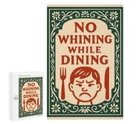 Creative Challenge - No Whining While Dining Sign, 1000 PCS, Adult Picture Puzzle, Home Décor Activity - for A Rewarding Weekend Challenge