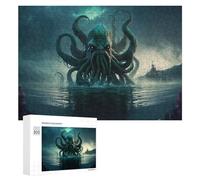 Creative Challenge - Octopus Monster Rising from The Sea, 300 PCS, Adult Tabletop Puzzle, New Year Puzzle Gift; for Shared Table Time