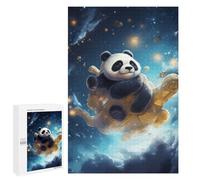 Creative Challenge - Panda in Celestial Flight, 1000 PCS, Adult Wooden Jigsaw, Gift for Puzzle Lovers, with A Decorative Finished Picture