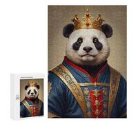 Creative Challenge - Panda Prince, 300 PCS, Adult Wooden Jigsaw, Gift for Puzzle Lovers, with A Decorative Finished Picture