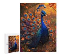 Creative Challenge - Peacock with Spread Feathers, 500 PCS, Wooden Art Puzzle, Winter Gift - for A Rewarding Weekend Challenge