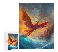 Creative Challenge - Phoenix Rising Over Ocean Waves, 500 PCS, Jigsaw Puzzle for Adults, Mindful Gift for Adults, for Relaxing Solo Or Group Play