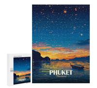 Creative Challenge - Phuket Thailand Nightscape, 500 PCS, Wooden Picture Puzzle for Grown-Ups, Festive Gift for Adults; for Shared Table Time