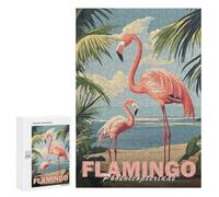 Creative Challenge - Pink Flamingo, 300 PCS, Wooden Brain Teaser for Adults, Mindful Gift for Adults - for Detail-Focused Puzzlers