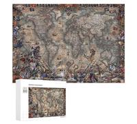 Creative Challenge - Pirate Adventure A World Map Puzzle, 300 PCS, Adult Tabletop Puzzle, New Year Puzzle Gift; for Shared Table Time