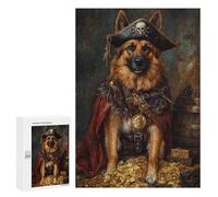 Creative Challenge - Pirate Dog Treasure Chest-46, 300 PCS, Wooden Jigsaw Puzzle for Adults, Creative Indoor Hobby; for Couples, Friends And Family