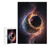 Creative Challenge - Planetary Convergence Cosmic Dance, 300 PCS, Wooden Jigsaw Puzzle for Adults, Creative Indoor Hobby; for Couples, Friends And Family