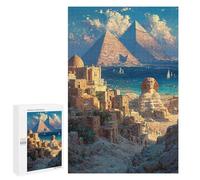 Creative Challenge - Pyramids Sphinx Ancient Egypt Landscape, 1000 PCS, Wooden Jigsaw Puzzle for Adults, Screen-Free Activity - for Quiet Evenings And Focused Play