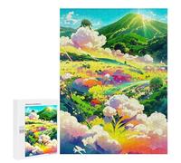 Creative Challenge - Rainbow Fields of Dreams, 500 PCS, Decorative Wooden Puzzle, Winter Gift, with A Decorative Finished Picture