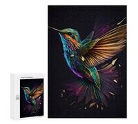 Creative Challenge - Rainbow Hummingbird Flight, 300 PCS, Adult Wooden Jigsaw, Winter Gift; for Couples, Friends And Family