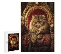 Creative Challenge - Royal Persian Cat Throne-11, 1000 PCS, Wooden Art Puzzle, Winter Activity Gift - for Quiet Evenings And Focused Play