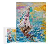 Creative Challenge - Sailing at Sunset, 500 PCS, Wooden Brain Teaser for Adults, Mindful Gift for Adults - for Detail-Focused Puzzlers
